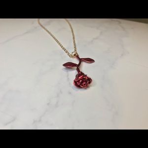 ROSE NECKLACE (RED&GOLD)